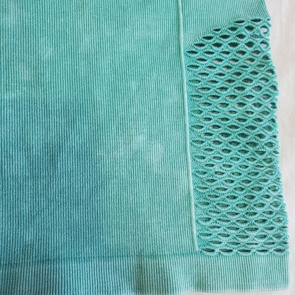 NINE West Active Mint Green Biker Gym Athletic Workout Shorts Cutouts Large XL - Picture 4 of 11